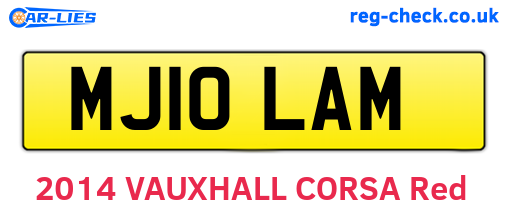 MJ10LAM are the vehicle registration plates.