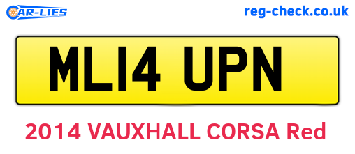 ML14UPN are the vehicle registration plates.