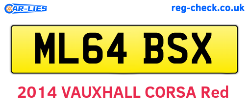 ML64BSX are the vehicle registration plates.