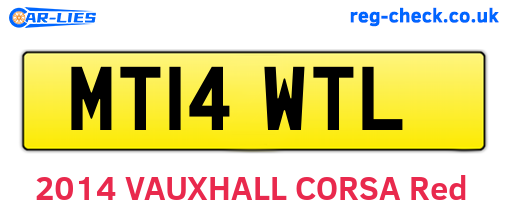MT14WTL are the vehicle registration plates.