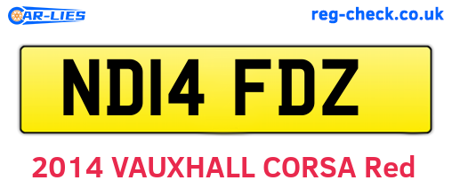 ND14FDZ are the vehicle registration plates.