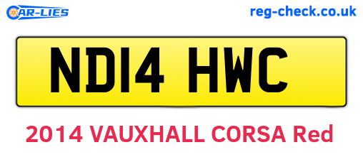 ND14HWC are the vehicle registration plates.