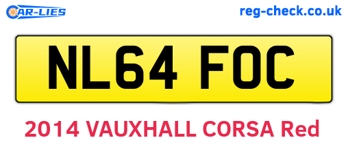 NL64FOC are the vehicle registration plates.