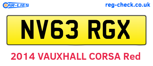NV63RGX are the vehicle registration plates.