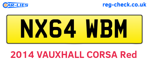 NX64WBM are the vehicle registration plates.