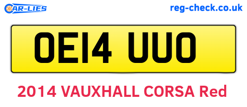 OE14UUO are the vehicle registration plates.