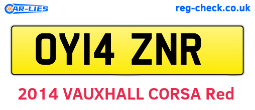 OY14ZNR are the vehicle registration plates.