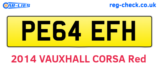 PE64EFH are the vehicle registration plates.