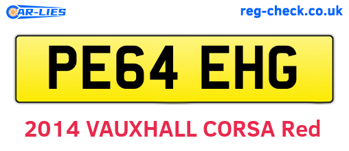 PE64EHG are the vehicle registration plates.