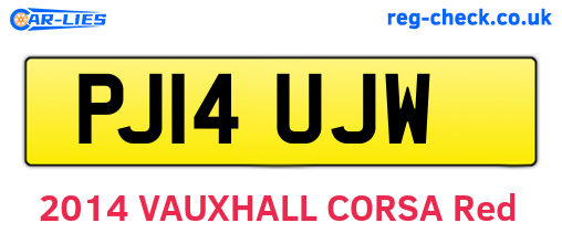 PJ14UJW are the vehicle registration plates.