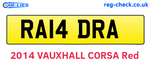 RA14DRA are the vehicle registration plates.