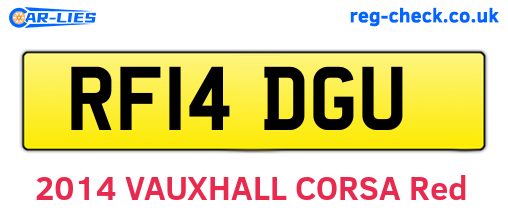 RF14DGU are the vehicle registration plates.