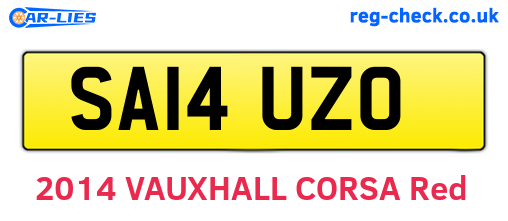 SA14UZO are the vehicle registration plates.