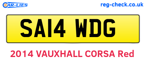 SA14WDG are the vehicle registration plates.