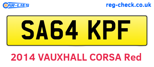 SA64KPF are the vehicle registration plates.
