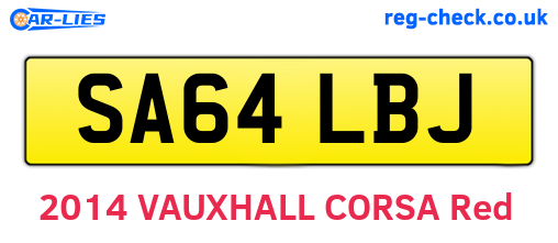 SA64LBJ are the vehicle registration plates.