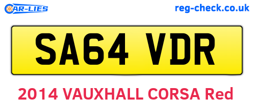 SA64VDR are the vehicle registration plates.