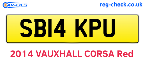 SB14KPU are the vehicle registration plates.