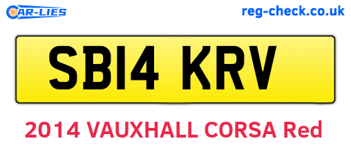 SB14KRV are the vehicle registration plates.