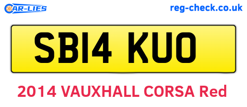 SB14KUO are the vehicle registration plates.