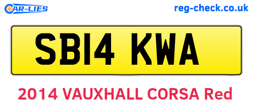 SB14KWA are the vehicle registration plates.