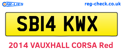 SB14KWX are the vehicle registration plates.