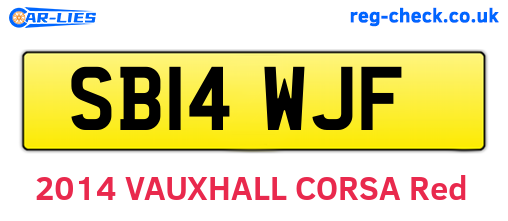 SB14WJF are the vehicle registration plates.
