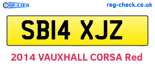 SB14XJZ are the vehicle registration plates.