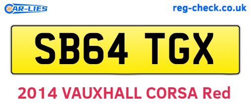 SB64TGX are the vehicle registration plates.