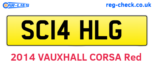 SC14HLG are the vehicle registration plates.