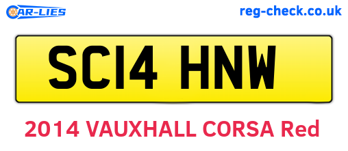SC14HNW are the vehicle registration plates.