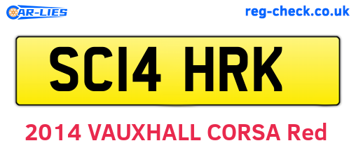 SC14HRK are the vehicle registration plates.