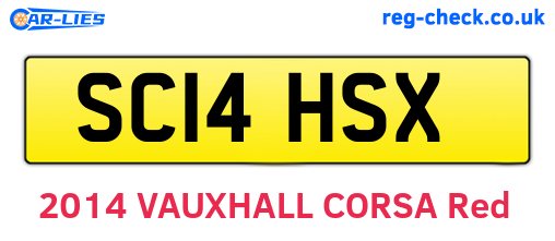 SC14HSX are the vehicle registration plates.