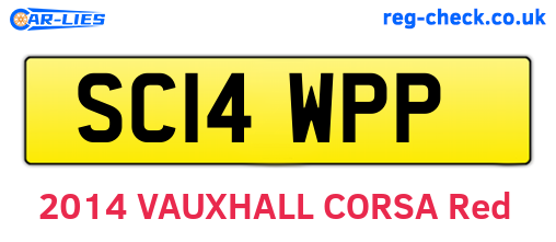 SC14WPP are the vehicle registration plates.