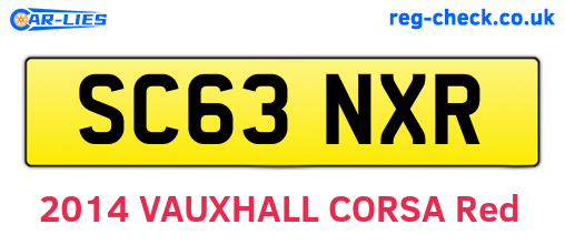 SC63NXR are the vehicle registration plates.