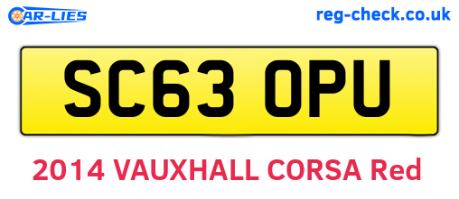 SC63OPU are the vehicle registration plates.