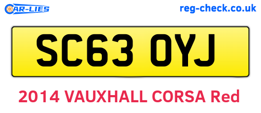 SC63OYJ are the vehicle registration plates.