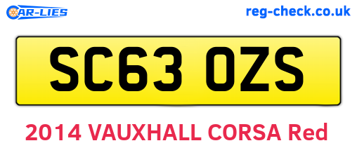 SC63OZS are the vehicle registration plates.