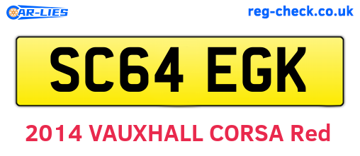 SC64EGK are the vehicle registration plates.