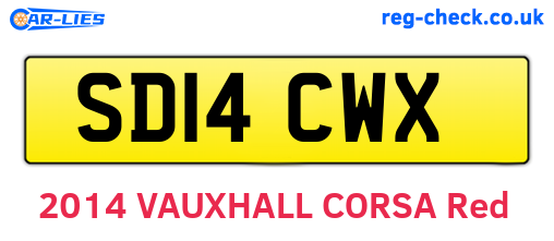 SD14CWX are the vehicle registration plates.