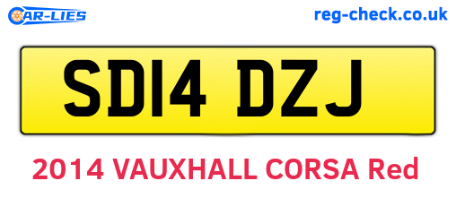 SD14DZJ are the vehicle registration plates.