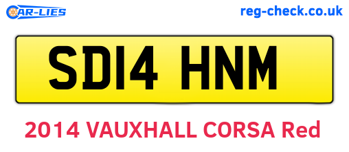 SD14HNM are the vehicle registration plates.