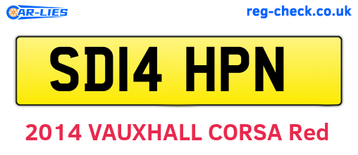 SD14HPN are the vehicle registration plates.
