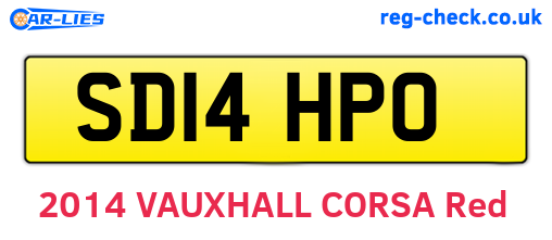 SD14HPO are the vehicle registration plates.