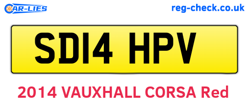 SD14HPV are the vehicle registration plates.
