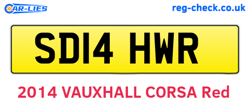 SD14HWR are the vehicle registration plates.
