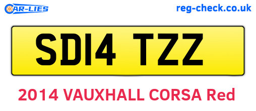 SD14TZZ are the vehicle registration plates.