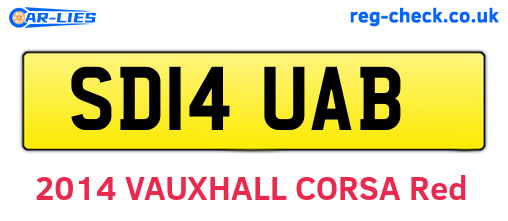 SD14UAB are the vehicle registration plates.