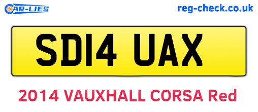 SD14UAX are the vehicle registration plates.