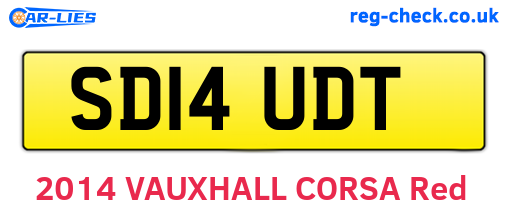 SD14UDT are the vehicle registration plates.